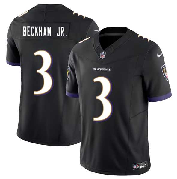 Men & Women & Youth Baltimore Ravens #3 Odell Beckham Jr. Black 2023 F.U.S.E. Vapor Untouchable Stitched Jersey